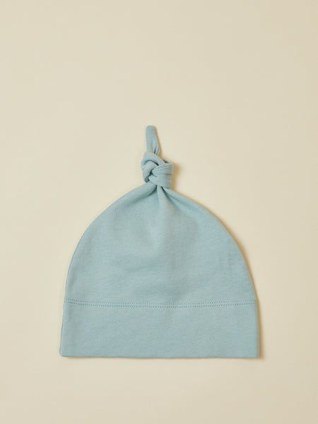 Light Blue Top Knot Baby Toddler Hat