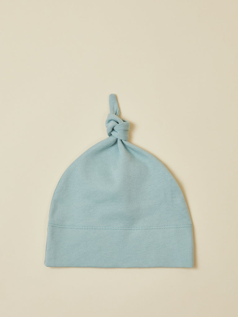 Light Blue Top Knot Baby Toddler Hat