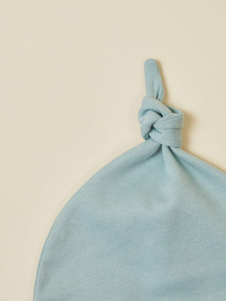 Light Blue Top Knot Baby Toddler Hat