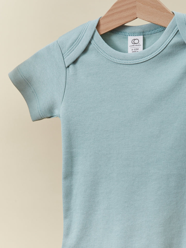 Light Blue Short Sleeve Baby Toddler Onesie