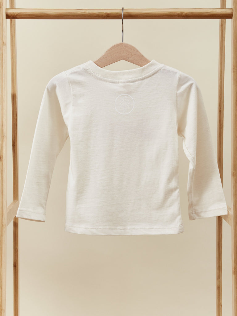 Light Beige Long Sleeve Baby Pullover Shirt