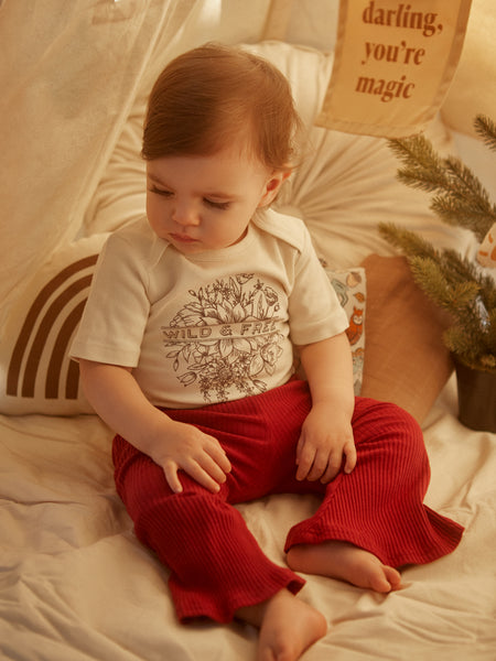 White Print Baby Toddler Onesie