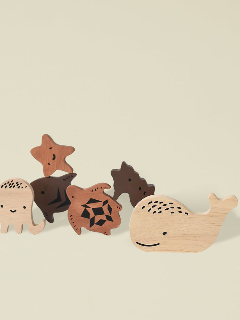 Ocean Animal-Themed Wooden Baby Puzzle