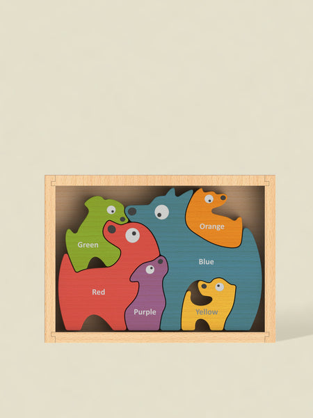 Fun Dog Bilingual Wooden Puzzle