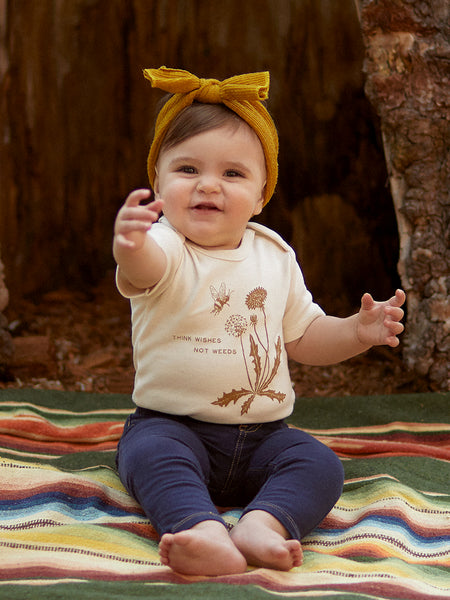 Beige Print Short Sleeve Baby Toddler Onesie