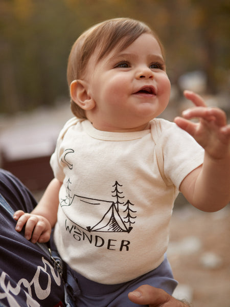 White Print Short Sleeve Baby Toddler Onesie