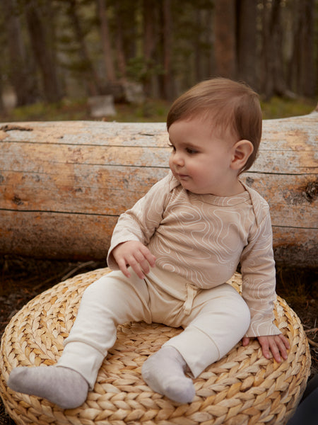 Dark Beige Long Sleeve Baby Toddler Onesie