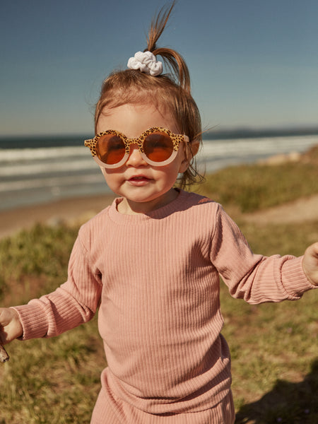 Cheetah print round toddler sunglasses