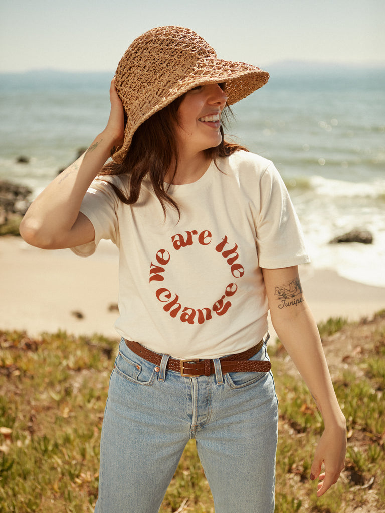 Women's brown woven sun hat