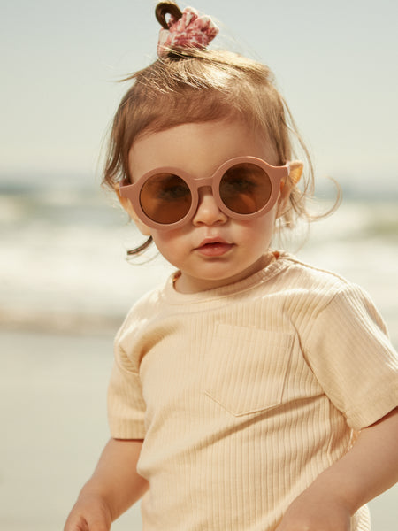 Dark Beige Round Baby Toddler Sunglasses