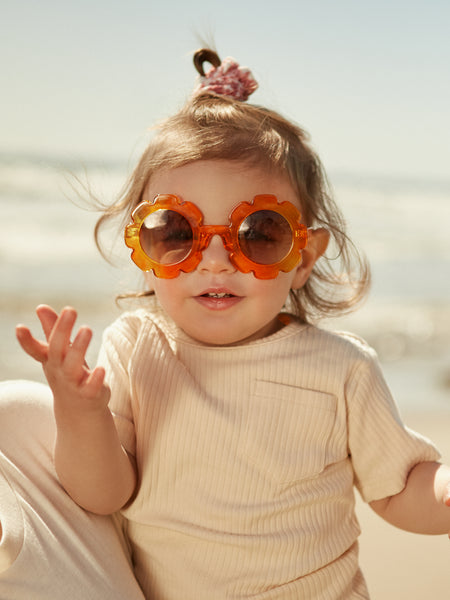 Brown Round Flower Baby Toddler Sunglasses