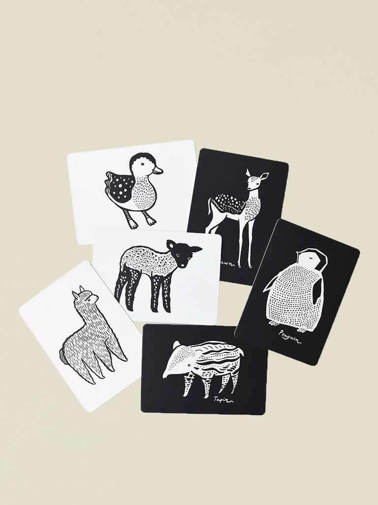 Baby Art Cards Set With Contrast Animals