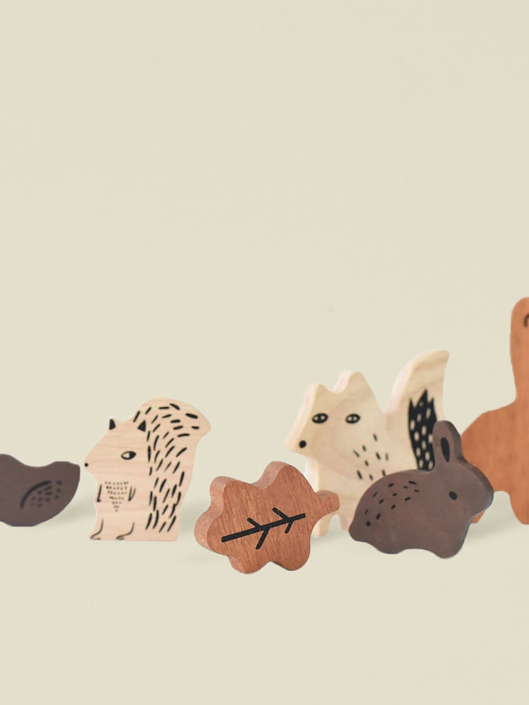 Woodland Animal-Themed Wooden Baby Puzzle