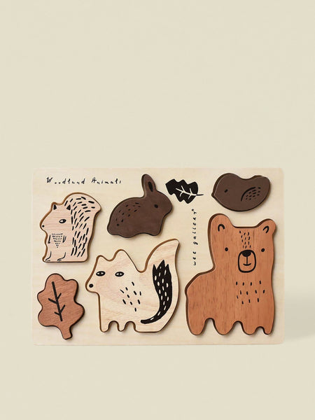 Woodland Animal-Themed Wooden Baby Puzzle