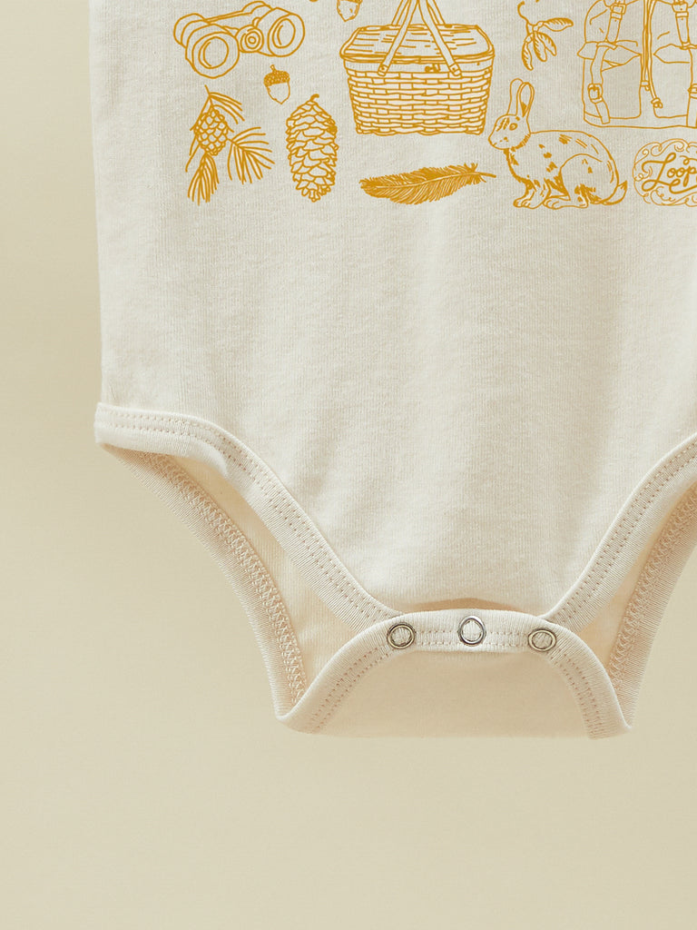 Yellow and White Print Short Sleeve Baby Toddler Onesie