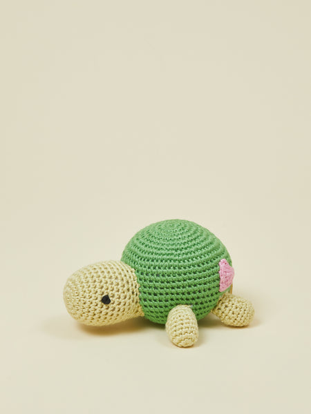 Turtle Hand Crocheted Rattle