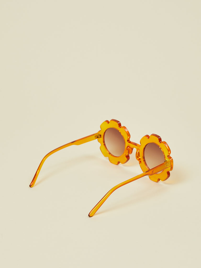 Brown Round Flower Baby Toddler Sunglasses 