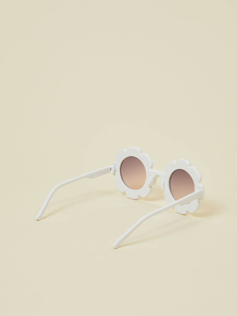 White Round Flower Toddler Sunglasses