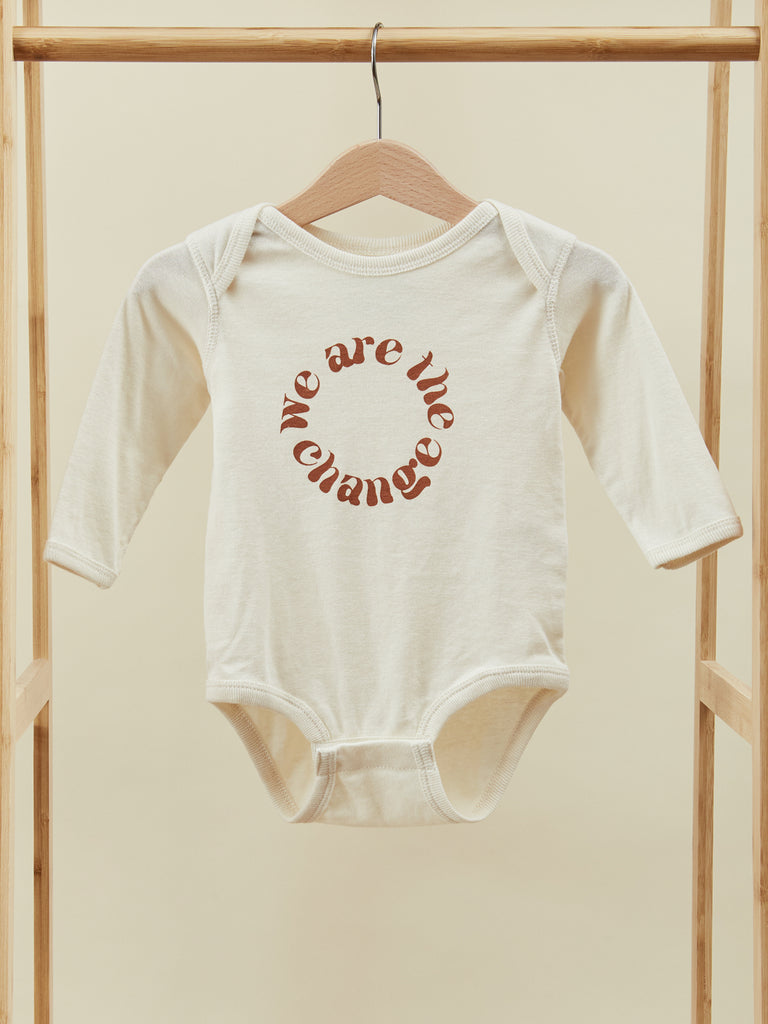 Light Beige Long Sleeve Graphic Baby Toddler Onesie