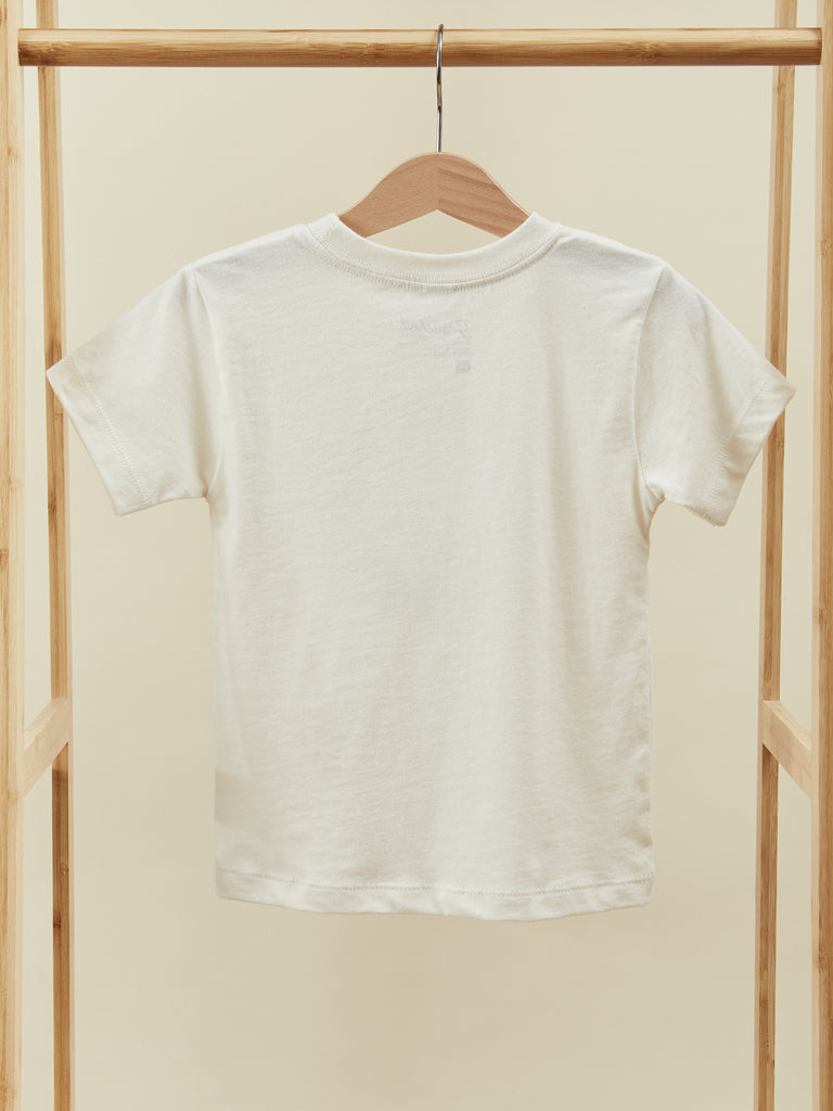 Light Beige Short Sleeve Graphic Pullover Baby Shirt
