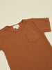 Baby brown short sleeve top and shorts 2 piece set 