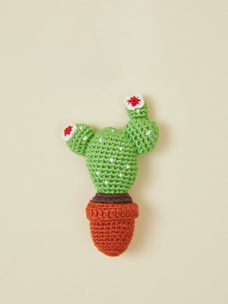 Cactus Hand Crochet Rattle