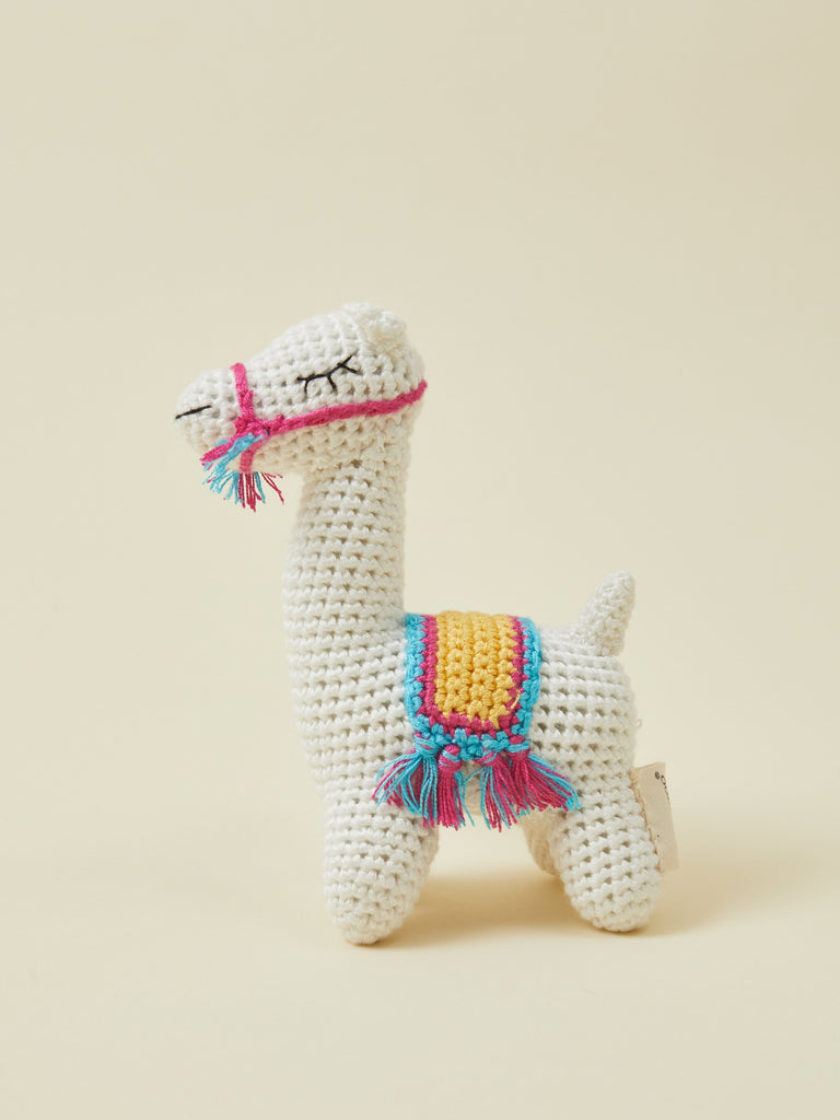 Llama Handmade Crotchet Baby Toddler Rattle