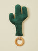 Green Cactus Plush Teether With Wooden Ring