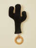 Black and White Cactus Rattle Teether with Wooden Ring