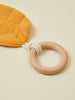 Orange Natural Leaf Baby Teether with Wooden Ring Toy