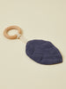 Dusty Indigo Natural Leaf Baby Teether with Wooden Ring