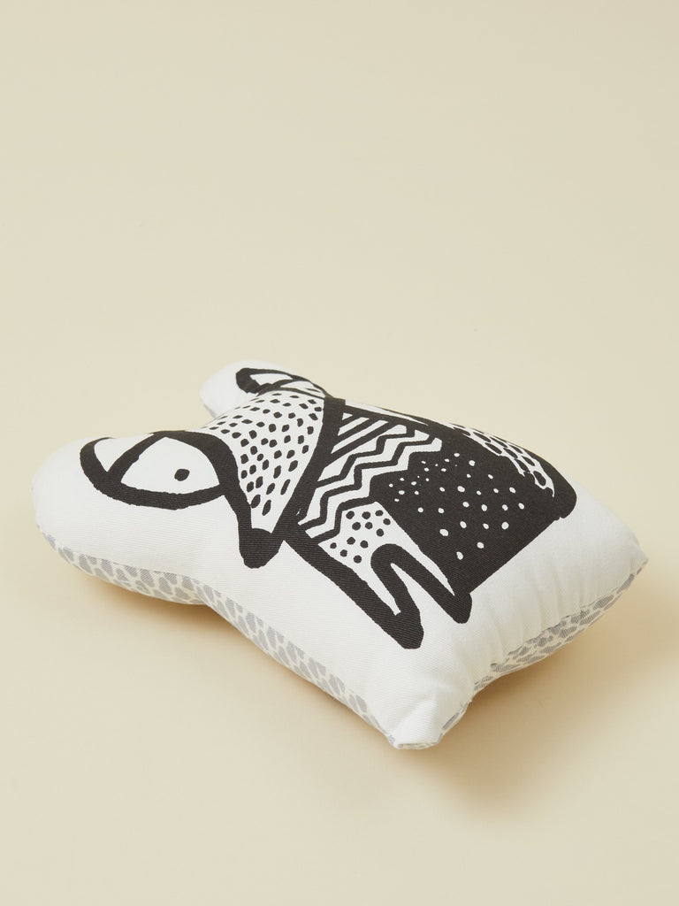Black and white contrast fox pillow