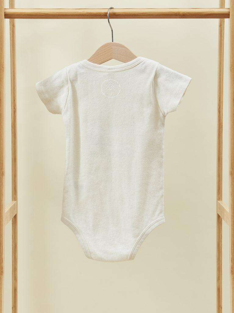 White Print Short Sleeve Baby Toddler Onesie