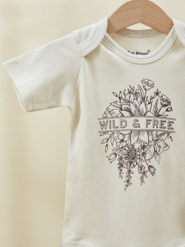 White Print Baby Toddler Onesie