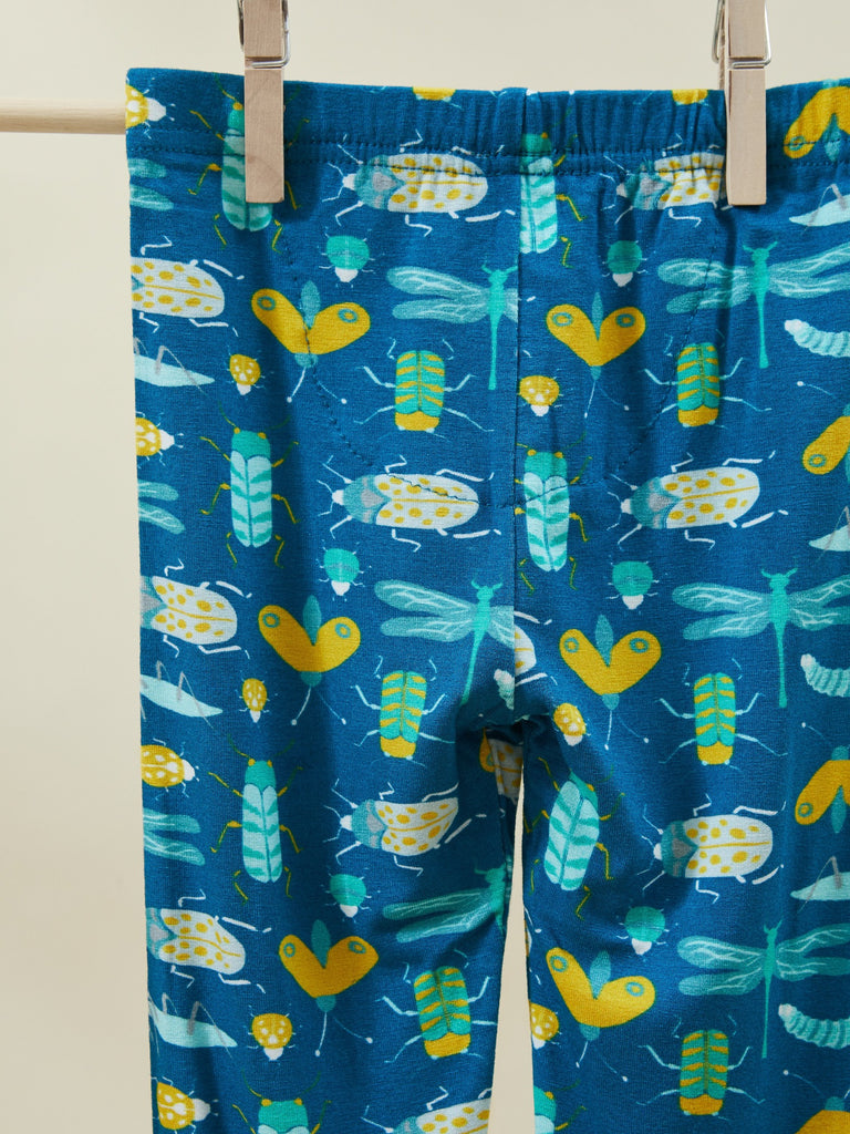 Blue Bugs Print Baby Pants with Elastic Waist