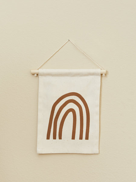 Brown and White Rainbow Print  Wall Hanging  Sign Kids Décor