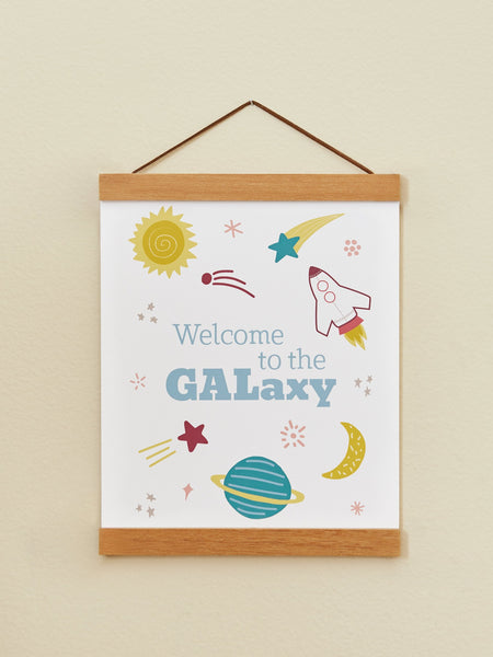 Space-Inspired Wall Hanging Sign Kids Décor