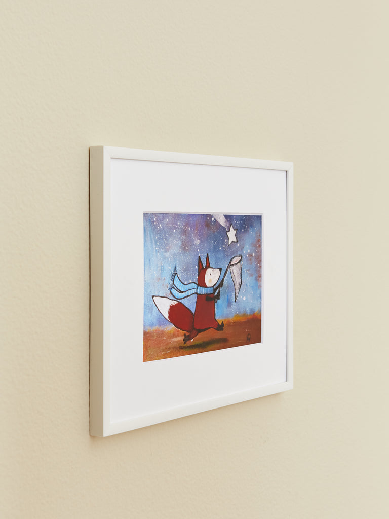 Fox Chasing Stars Framed Art Print