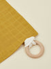 Muslin lovey with wooden teether ring 