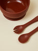 Brown Baby Bowl Set with Spoon and Fork