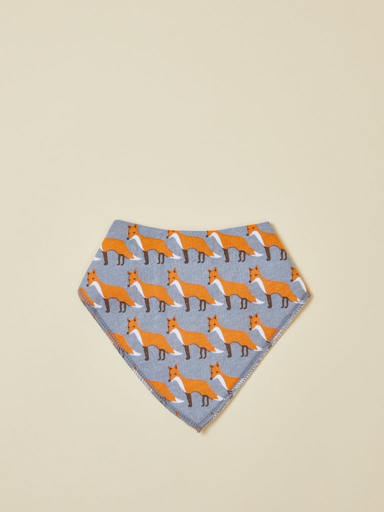 Soft Orange Fox Print Baby Bandana Bib