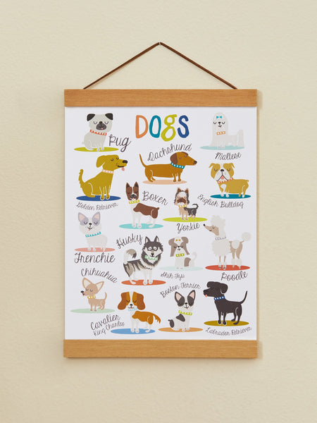 Colorful dogs-themed wall hanging sign  for kids décor