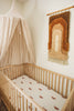 White and Brown Baby Crib Sheet