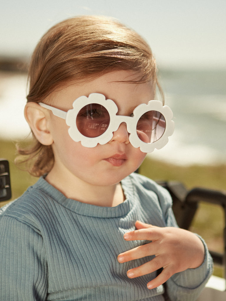 White Round Flower Toddler Sunglasses