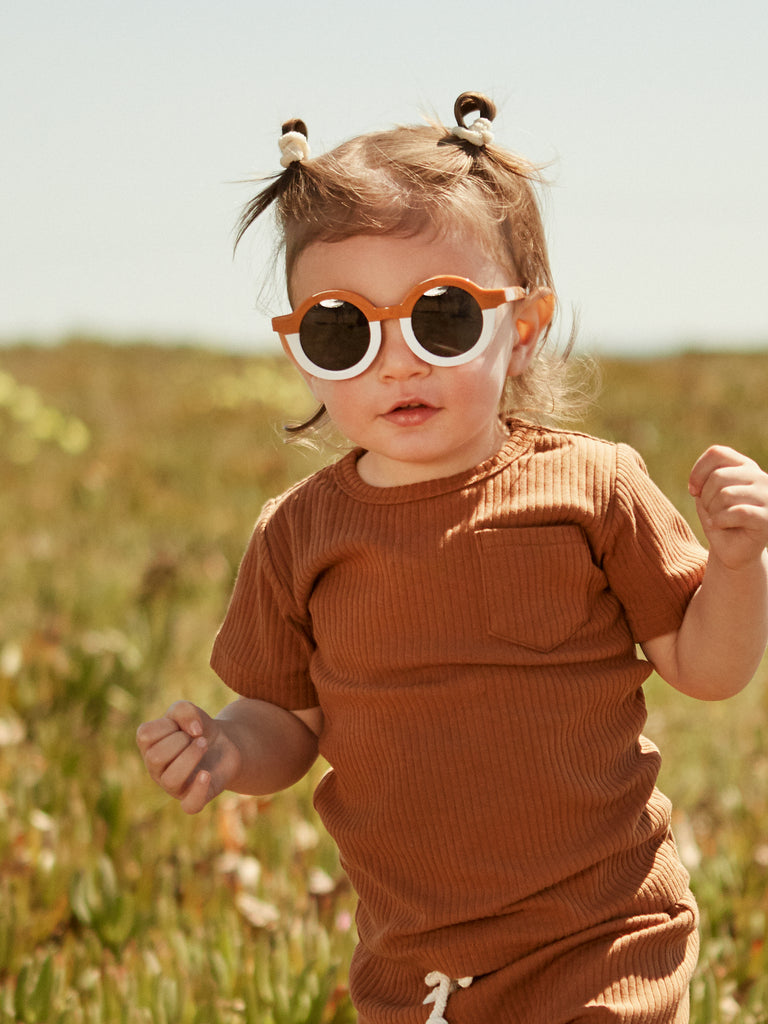 Brown and White Sunglasses for Kids and Toddler
