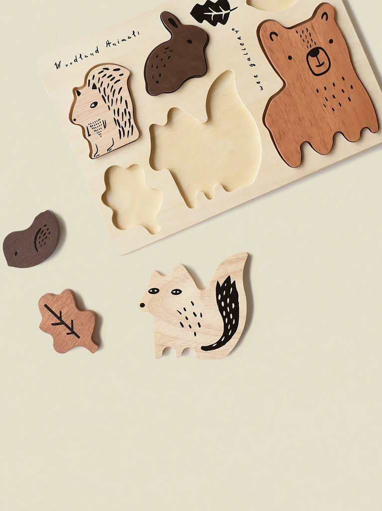 Woodland Animal-Themed Wooden Baby Puzzle